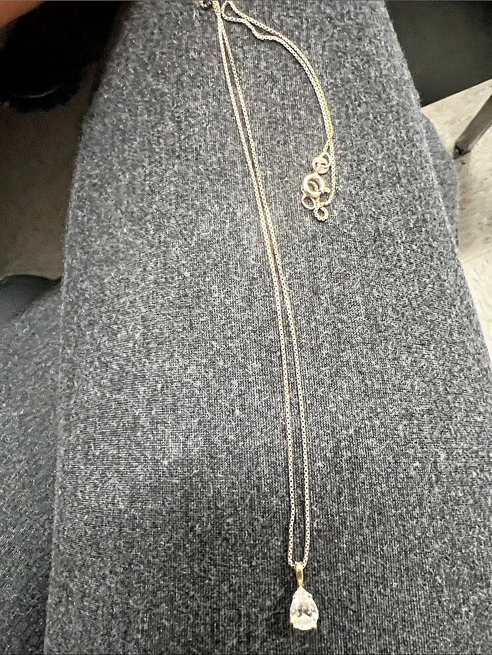 Gold Necklace with 1.3 Diamond pendant